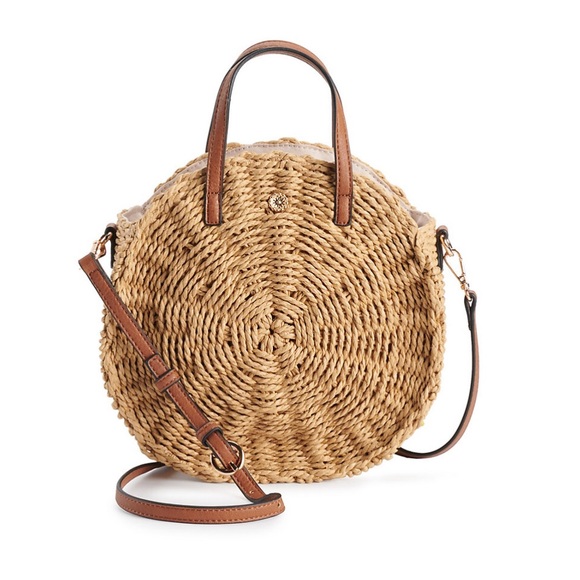 LC Lauren Conrad Handbags - LC Lauren Conrad Cookie Crossbody Bag straw circle